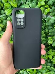 Redmi Note 11 - Note 11 S Uyumlu Düz Siyah Slikon Kılıf İçi Süvet
