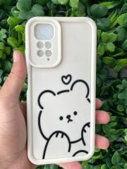 Redmi Note 11 - Note 11 S Uyumlu Beyaz Ayıcık Desenli Slikon Kılıf