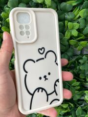 Redmi Note 11 - Note 11 S Uyumlu Beyaz Ayıcık Desenli Slikon Kılıf