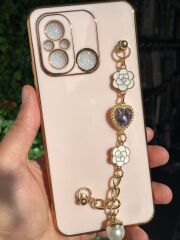Redmi 12 C Uyumlu Pembe Parlak Tutamaçlı Kılıf