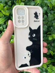 Redmi Note 11 - Note 11 S Uyumlu Çift Yönlü Görülebilen Kedi Baskılı Slikon Kılıf