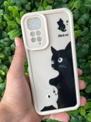 Redmi Note 11 - Note 11 S Uyumlu Çift Yönlü Görülebilen Kedi Baskılı Slikon Kılıf
