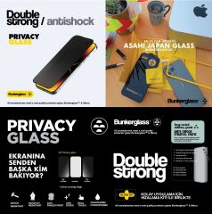 iPhone 16 Pro Uyumlu BUNKERGLASS DOUBLE STRONG HAYALET CAM EKRAN KORUYUCU
