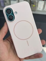 iPhone 16 Uyumlu Lansman Kılıf İçi Süet Pembe Renk