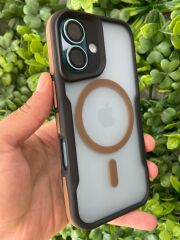 iPhone 16 Uyumlu Kahverengi Çizgili Kılıf – Airbag Köşe Koruma, Kamera Korumalı Silikon Tasarım