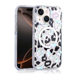 Apple iPhone 15 Kılıf M-safe Şarj Özellikli Zore Jago Kapak Siyah Beyaz