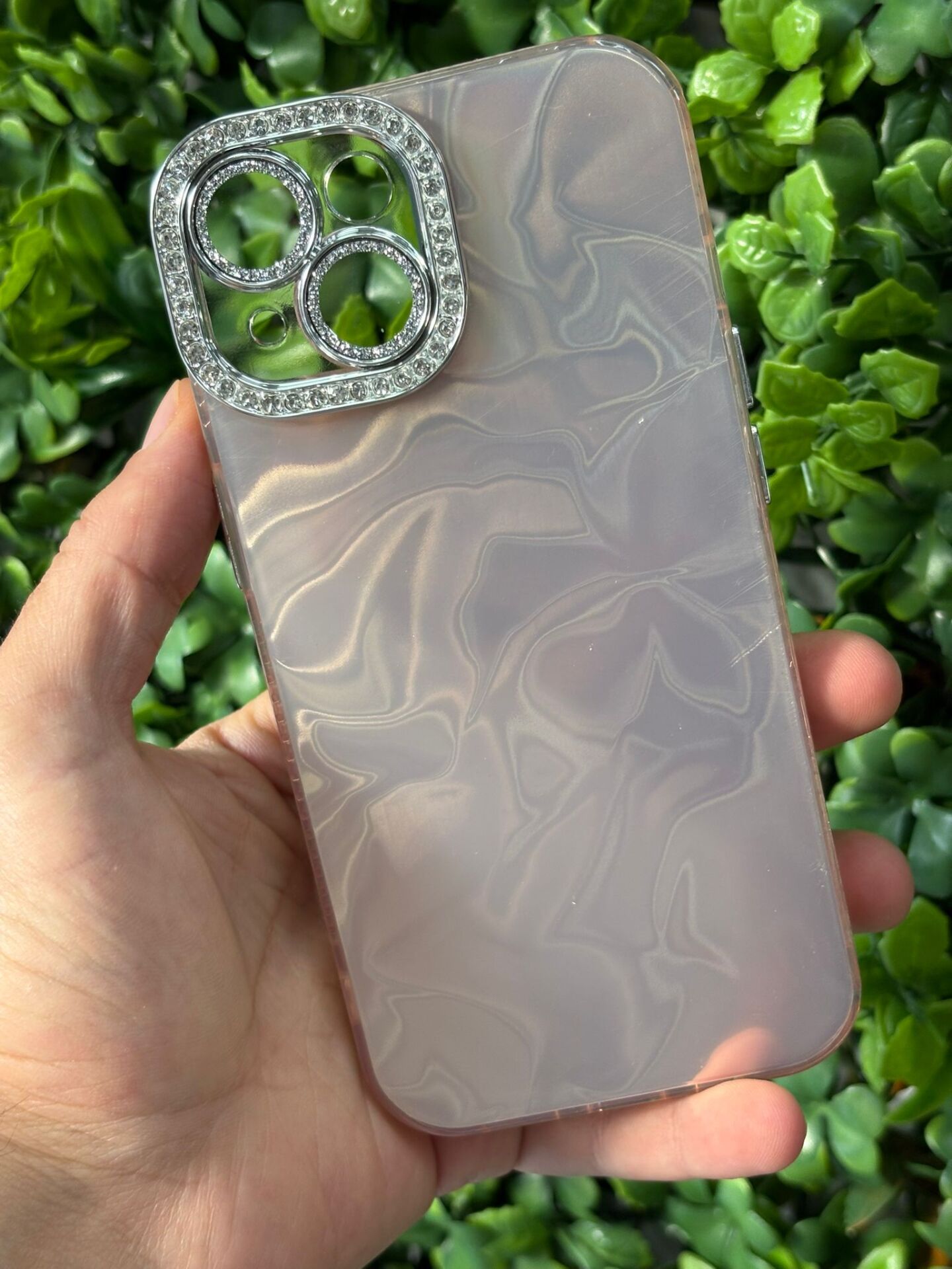 iPhone 15 Uyumlu Kamera Korumalı Yanları Slikon Kamera Etrafı Taşlı Kılıf