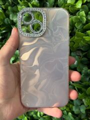 iPhone 15 Uyumlu Kamera Korumalı Yanları Slikon Kamera Etrafı Taşlı Kılıf