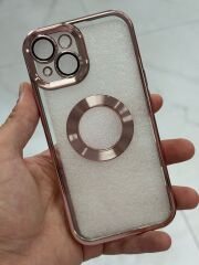 Apple iPhone 15 Uyumlu Kamera Korumalı Lazer Kesim PEMBE KILIF