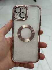 Apple iPhone 15 Uyumlu Kamera Korumalı Lazer Kesim PEMBE KILIF