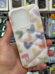 Apple iPhone15 Pro Uyumlu Kalp Desenli Slikon Kılıf