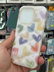 Apple iPhone15 Pro Uyumlu Kalp Desenli Slikon Kılıf