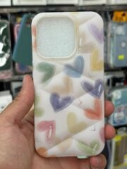 Apple iPhone15 Pro Uyumlu Kalp Desenli Slikon Kılıf