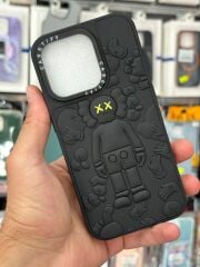 Apple iPhone 15 Pro Uyumlu Siyah 3D Baskılı Slikon Kılıf
