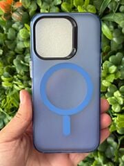 Apple iPhone 15 Pro Uyumlu Mavi Mat Üst Seviye Koruma Kılıf
