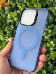 Apple iPhone 15 Pro Uyumlu Mavi Mat Üst Seviye Koruma Kılıf