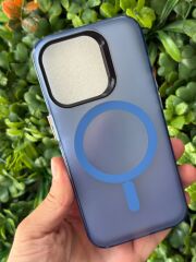 Apple iPhone 15 Pro Uyumlu Mavi Mat Üst Seviye Koruma Kılıf