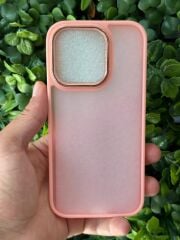 Apple iPhone 15 Pro Uyumlu Pembe Slikon Şeffaf Kılıf
