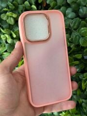 Apple iPhone 15 Pro Uyumlu Pembe Slikon Şeffaf Kılıf