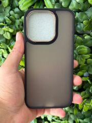 Apple iPhone 15 Pro Uyumlu Siyah Mat Şeffaf Kılıf Slikon