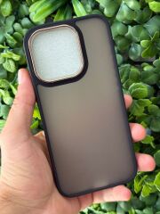 Apple iPhone 15 Pro Uyumlu Siyah Mat Şeffaf Kılıf Slikon