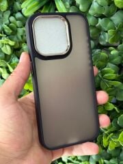 Apple iPhone 15 Pro Uyumlu Siyah Mat Şeffaf Kılıf Slikon