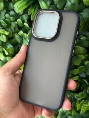 Apple iPhone 15 Pro Uyumlu Siyah Mat Şeffaf Kılıf Slikon