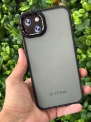 iPhone 14 Plus/ 15 Plus Uyumlu  Siyah Renk Arkası Şeffaf Slikon Kılıf