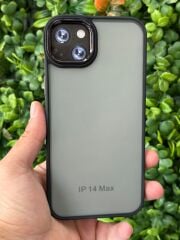 iPhone 14 Plus/ 15 Plus Uyumlu  Siyah Renk Arkası Şeffaf Slikon Kılıf