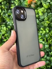 iPhone 14 Plus/ 15 Plus Uyumlu  Siyah Renk Arkası Şeffaf Slikon Kılıf