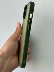 iPhone 14 Plus/ 15 Plus Uyumlu Yeşil Renk Arkası Şeffaf Yanları Yumuşak Kılıf