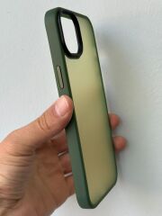 iPhone 14 Plus/ 15 Plus Uyumlu Yeşil Renk Arkası Şeffaf Yanları Yumuşak Kılıf