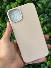 iPhone 14 Plus/ 15 Plus Uyumlu Gold Renk Mat Slikon Kılıf İçi Süet