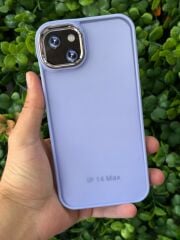 iPhone 14 Plus/ 15 Plus Uyumlu  Mor Arkası Şeffaf Kılıf Yanları Yumuşak Slikon