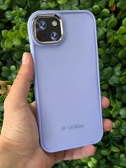 iPhone 14 Plus/ 15 Plus Uyumlu  Mor Arkası Şeffaf Kılıf Yanları Yumuşak Slikon