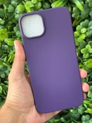 iPhone 14 Plus/ 15 Plus Uyumlu Mor Slikon Kılıf İçi Süet