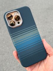 iPhone 16 Pro Max Karbon Desenli Kılıf – Mavi Siyah, Ultra Koruma