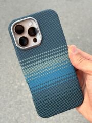 iPhone 16 Pro Max Karbon Desenli Kılıf – Mavi Siyah, Ultra Koruma