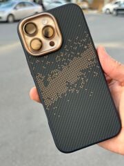 iPhone 16 Pro Max Karbon Desenli Kılıf – Kahverengi Siyah, Kalın ve Şık - ÇÖL RENK İÇİN