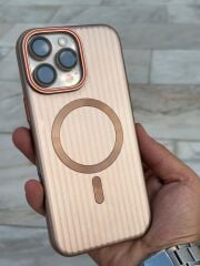 iPhone 16 Pro Max Mika Kılıf – Kahverengi, Turuncu Çizgili, Şık ve Uyumlu Tasarım