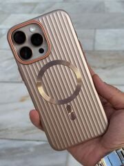 iPhone 16 Pro Max Mika Kılıf – Kahverengi, Turuncu Çizgili, Şık ve Uyumlu Tasarım