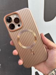 iPhone 16 Pro Max Mika Kılıf – Kahverengi, Turuncu Çizgili, Şık ve Uyumlu Tasarım