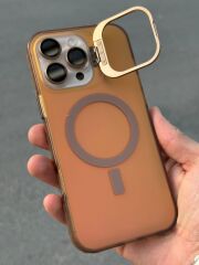 iPhone 16 Pro Max Kılıf – Magsafe Destekli, Standlı, Mika Arka, Çöl Rengine Uyumlu