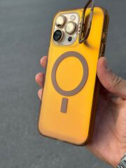 iPhone 16 Pro Max Kılıf – Magsafe Destekli, Standlı, Mika Arka, Çöl Rengine Uyumlu