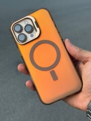 iPhone 16 Pro Max Kılıf – Magsafe Destekli, Standlı, Mika Arka, Çöl Rengine Uyumlu