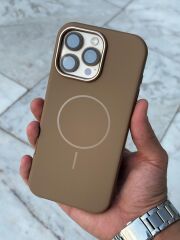 iPhone 16 Pro Max Kalın Kılıf – Çöl Titanyum Rengine Uyumlu, Magsafe Destekli, Süet İç Kaplama