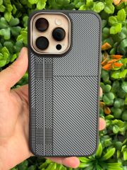 iPhone 16 Pro Max Karbon Desenli Kılıf – Gri Siyah Renk, Kalın ve Şık Magsafe destekli
