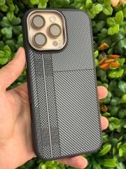 iPhone 16 Pro Max Karbon Desenli Kılıf – Gri Siyah Renk, Kalın ve Şık Magsafe destekli