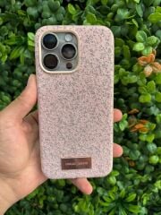 iPhone 16 Pro Max Pembe Taşlı Kılıf – Süet İç Kaplama, Şık ve Dayanıklı