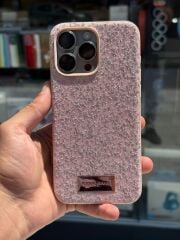 iPhone 16 Pro Max Pembe Taşlı Kılıf – Süet İç Kaplama, Şık ve Dayanıklı